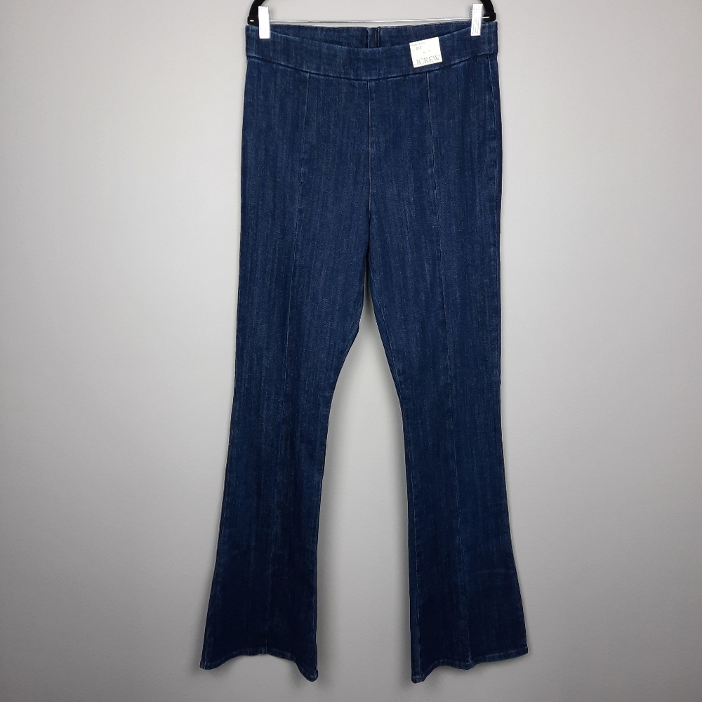 J. Crew TALL Pintuck Skinny Flare Dark Wash High Rise Jeans size 31